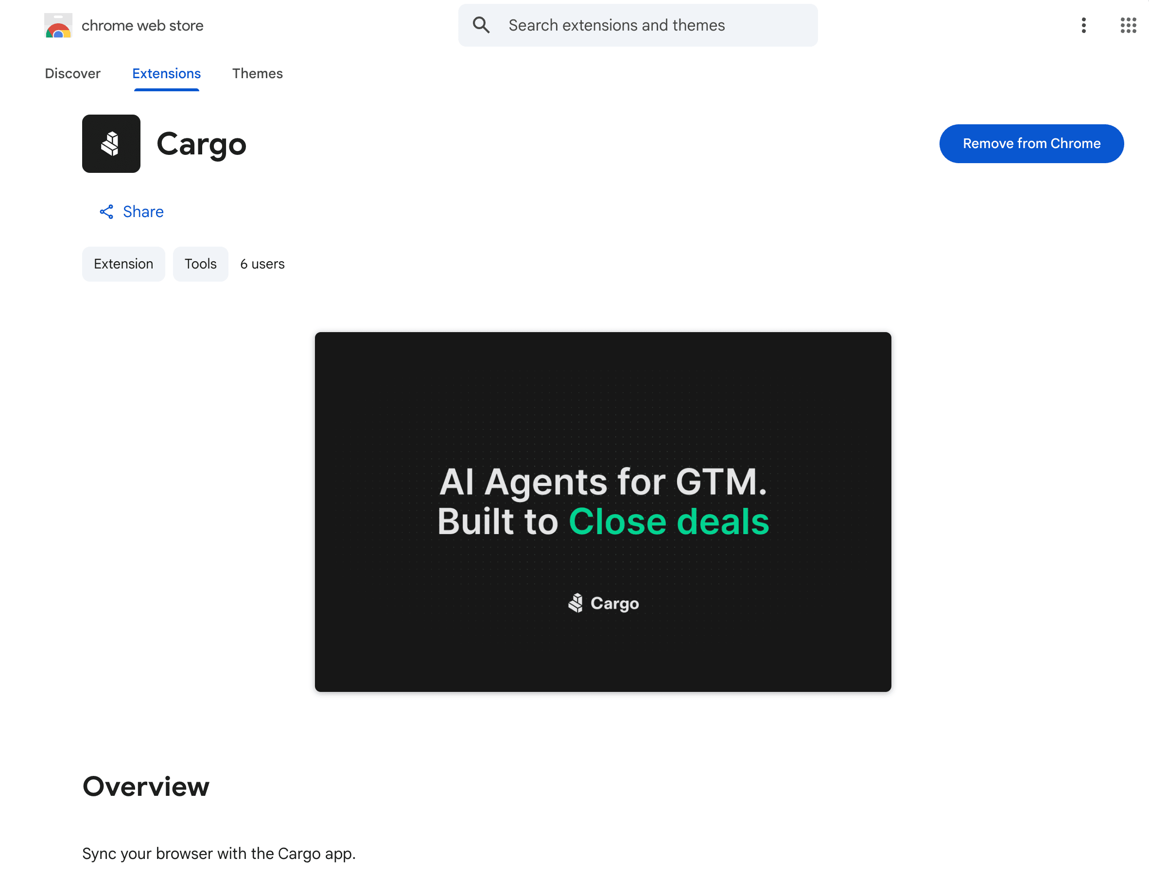1. Install Cargo for Chrome